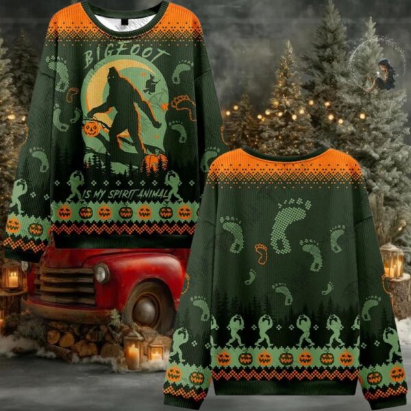 Bigfoot is My Spirit Animal Ugly Sweater 2025 Christmas