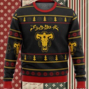 Black Clover Bulls Ugly Christmas Sweater