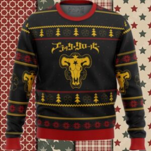 Black Clover Bulls Ugly Christmas Sweater