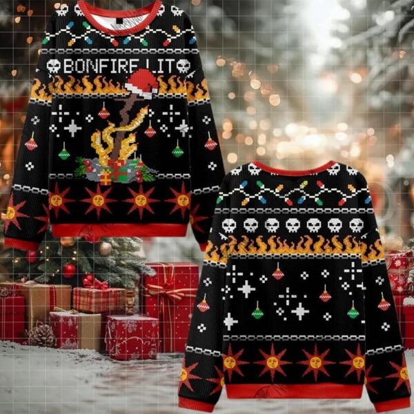 Bonfire Lit Ugly Sweater 2025 Christmas