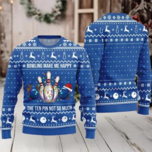 Bowling Make Me Happy The Ten Pin Not So Much Ugly Sweater Christmas 2025