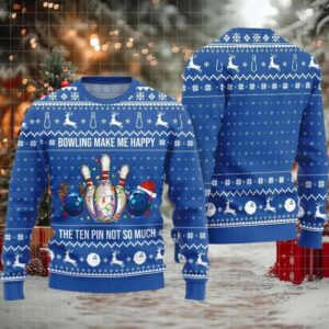 Bowling Make Me Happy The Ten Pin Not So Much Ugly Sweater Christmas 2025