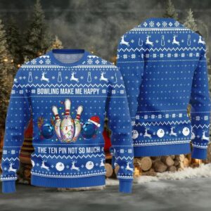 Bowling Make Me Happy The Ten Pin Not So Much Ugly Sweater Christmas 2025