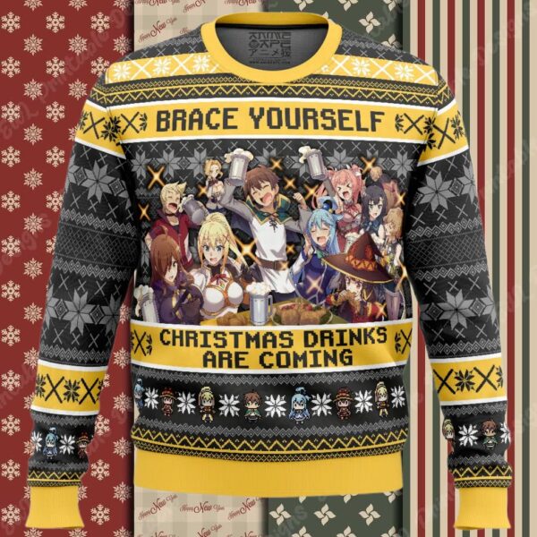 Brace Yourself Konosuba Ugly Christmas Sweater