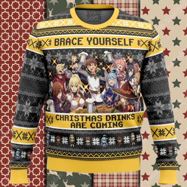 Brace Yourself Konosuba Ugly Christmas Sweater