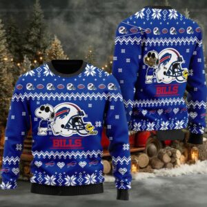 Buffalo Bills Ugly Sweater, Snoopy 3D Ugliest Christmas Sweater Ever, Presents For Christmas Moderntees