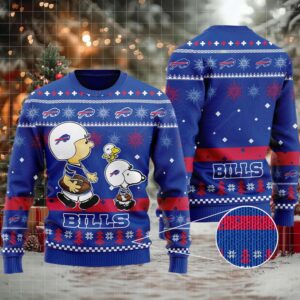 Buffalo Bills Ugly Sweater, Snoopy 3D Ugly Xmas Sweater, Unique Gifts For Christmas Moderntees