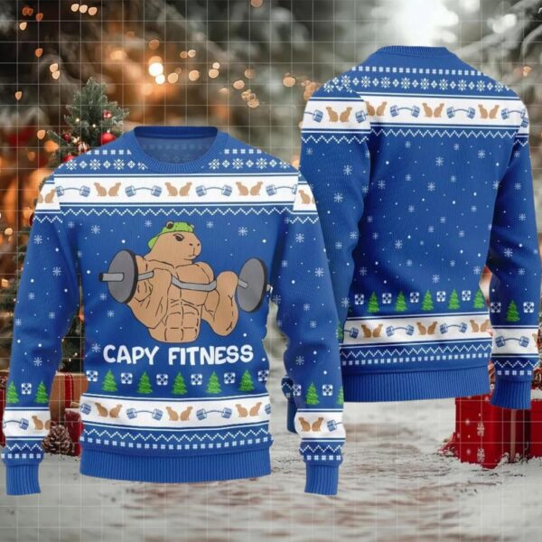 Capy Fitness Funny Ugly Sweater 2025 Christmas