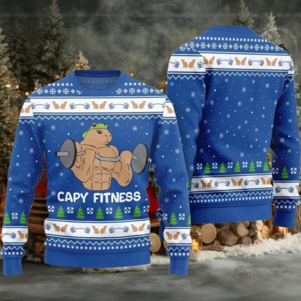 Capy Fitness Funny Ugly Sweater 2025 Christmas