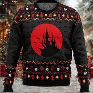 Castlevania Creepy Castle Ugly Christmas Sweater