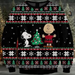 Charlie Brown And Snoopy Ugly Sweater, Charlie And Snoopy Christmas Sweater, Charlie And Snoopy Christmas Tree Gift, Charlie And Snoopy Shirt Moderntees