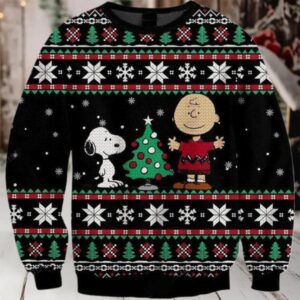 Charlie Brown And Snoopy Ugly Sweater, Charlie And Snoopy Christmas Sweater, Charlie And Snoopy Christmas Tree Gift, Charlie And Snoopy Shirt Moderntees