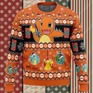 Charmander I Choose You Pokemon Ugly Christmas Sweater
