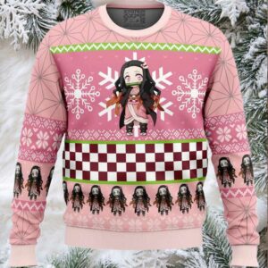 Chibi Christmas Nezuko Kamado Demon Slayer Ugly Christmas Sweater