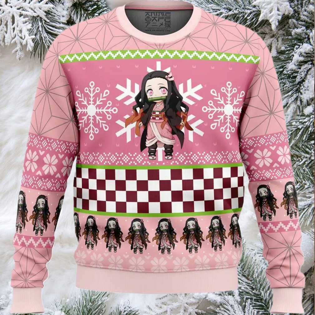 Chibi Christmas Nezuko Kamado Demon Slayer Ugly Christmas Sweater