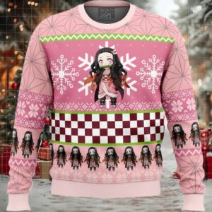 Chibi Christmas Nezuko Kamado Demon Slayer Ugly Christmas Sweater
