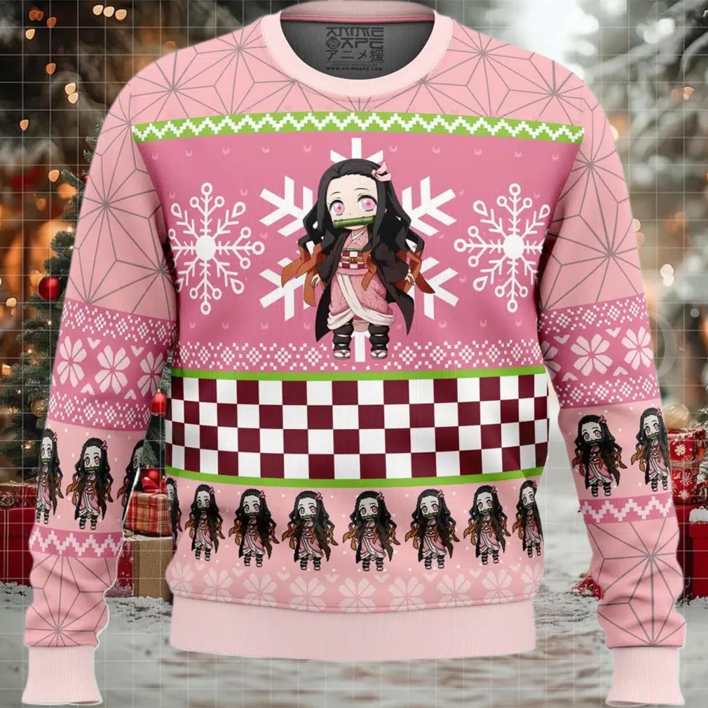 Chibi Christmas Nezuko Kamado Demon Slayer Ugly Christmas Sweater