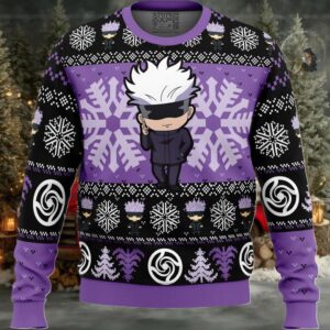 Chibi Satoru Gojo Jujutsu Kaisen Ugly Christmas Sweater