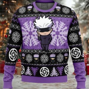 Chibi Satoru Gojo Jujutsu Kaisen Ugly Christmas Sweater