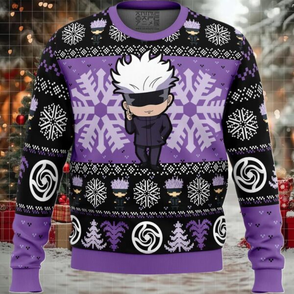 Chibi Satoru Gojo Jujutsu Kaisen Ugly Christmas Sweater