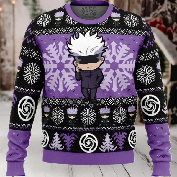 Chibi Satoru Gojo Jujutsu Kaisen Ugly Christmas Sweater
