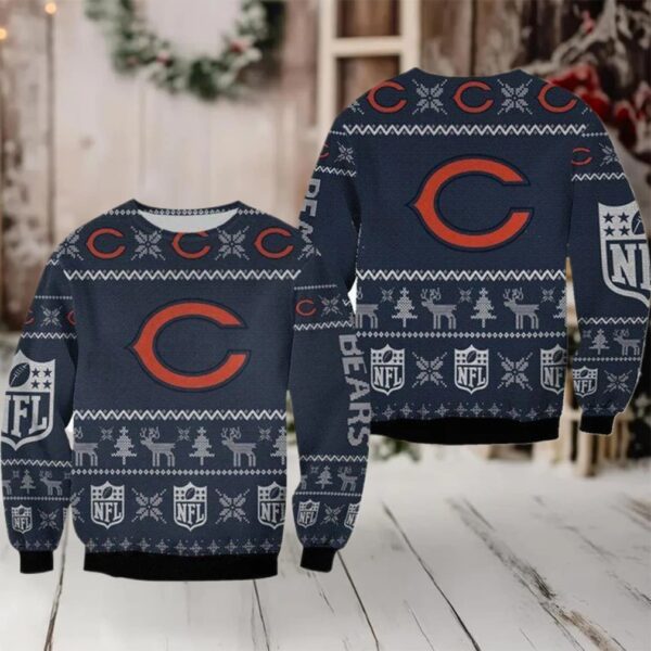 Chicago Bears Ugly Sweater Christmas 3D Sweater Moderntees