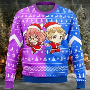 Christmas Akihito And Mirai Beyond the Boundary Ugly Christmas Sweater