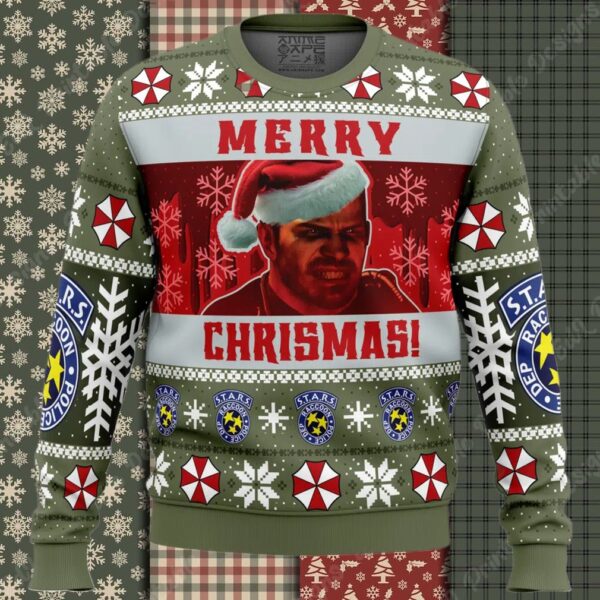 Christmas Chris Redfield Bloodline Resident Evil Ugly Christmas Sweater
