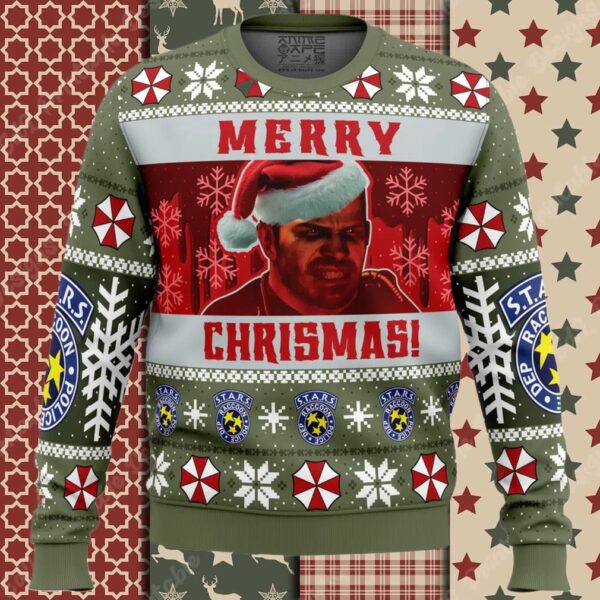 Christmas Chris Redfield Bloodline Resident Evil Ugly Christmas Sweater