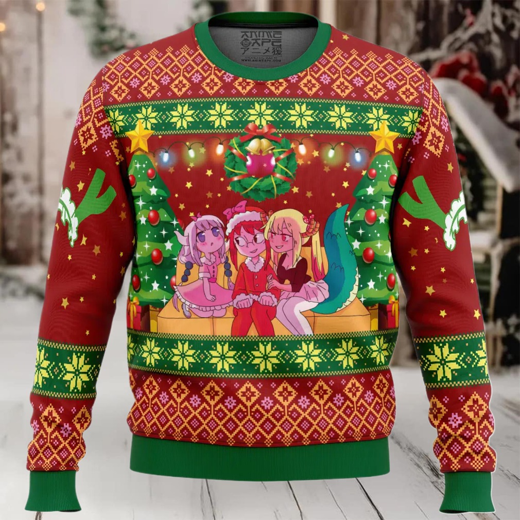 Christmas Family Miss Kobayashi’s Dragon Maid Ugly Christmas Sweater Christmas Family Miss Kobayashi’s Dragon Maid Ugly Christmas Sweater