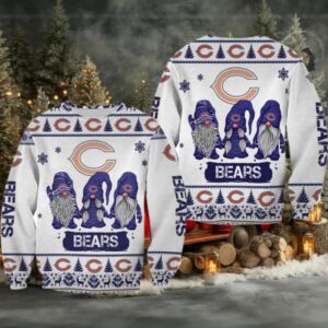 Christmas Gnomes Chicago Bears Ugly Sweater Christmas 3D Sweater Moderntees