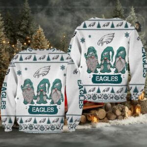 Christmas Gnomes Philadelphia Eagles Ugly Sweater Christmas 3D Sweater Moderntees