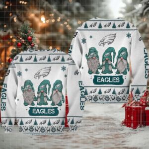 Christmas Gnomes Philadelphia Eagles Ugly Sweater Christmas 3D Sweater Moderntees