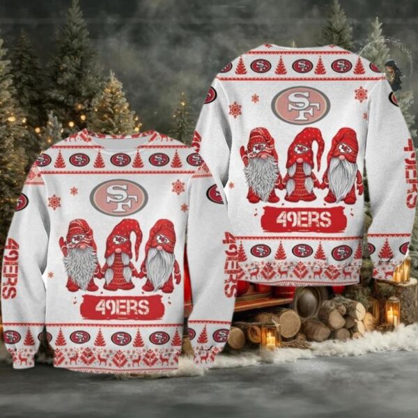 Christmas Gnomes San Francisco 49Ers Ugly Sweater Christmas 3D Sweater Moderntees