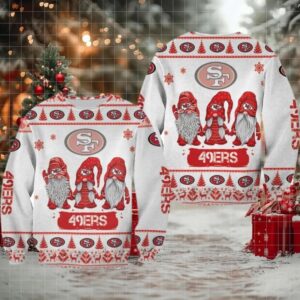 Christmas Gnomes San Francisco 49Ers Ugly Sweater Christmas 3D Sweater Moderntees