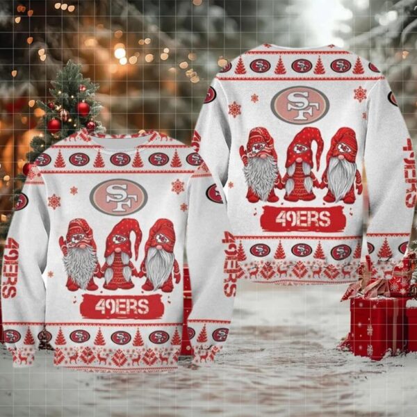 Christmas Gnomes San Francisco 49Ers Ugly Sweater Christmas 3D Sweater Moderntees