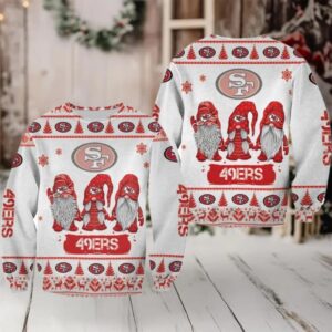Christmas Gnomes San Francisco 49Ers Ugly Sweater Christmas 3D Sweater Moderntees