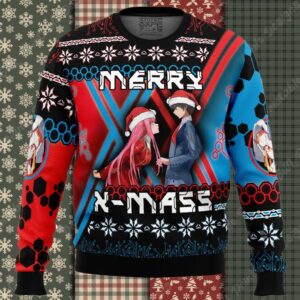 Christmas Hiro and Zero Two Darling In The FranXX Ugly Christmas Sweater