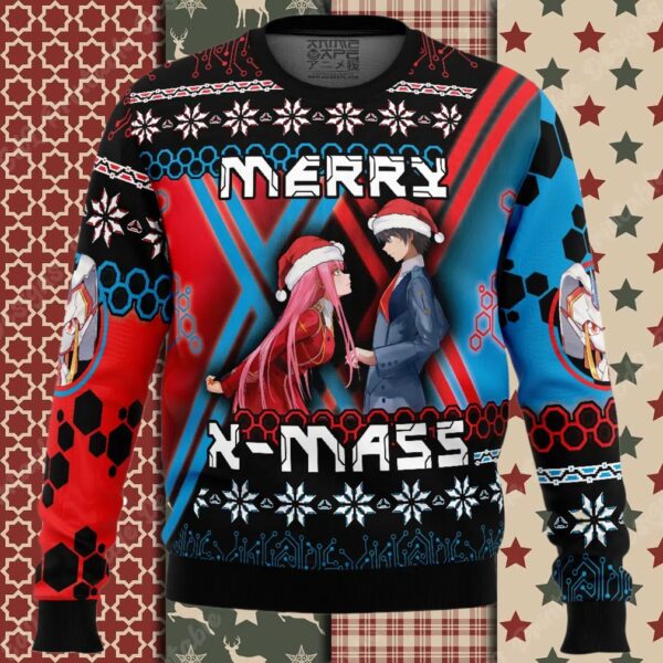 Christmas Hiro and Zero Two Darling In The FranXX Ugly Christmas Sweater