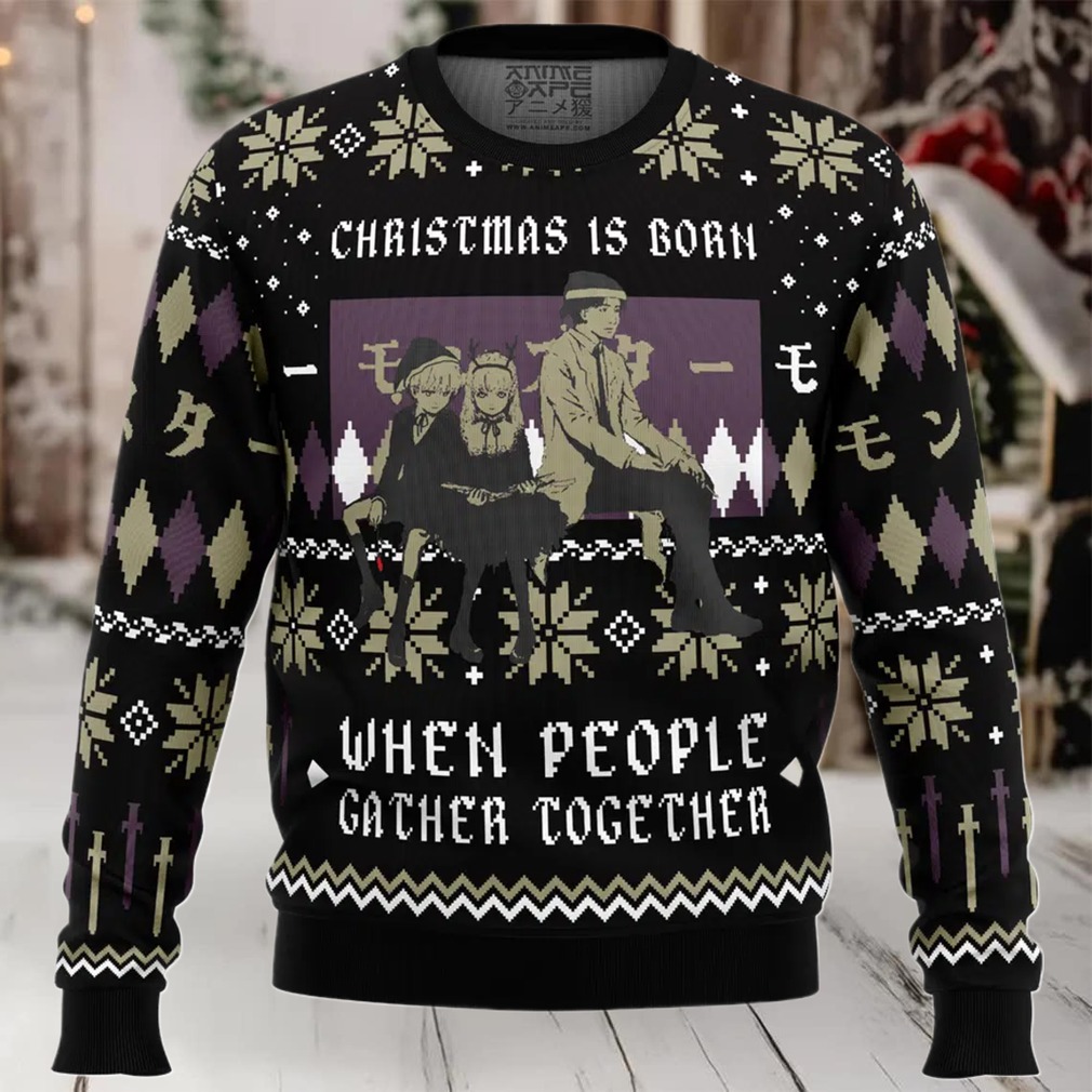 Christmas Is Born When People Gather Together Monster Ugly Christmas Sweater Christmas Is Born When People Gather Together Monster Ugly Christmas Sweater