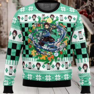 Christmas Tanjiro Kamado Demon Slayer Ugly Christmas Sweater