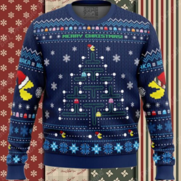Christmas Tree Pac Man Christmas Sweater