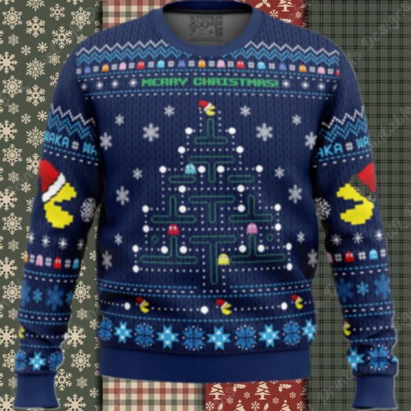 Christmas Tree Pac Man Christmas Sweater