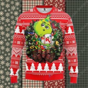 Christmas Wreath Grinch Philadelphia Phillies Ugly Sweater