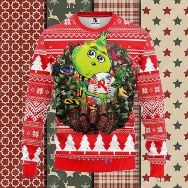 Christmas Wreath Grinch Philadelphia Phillies Ugly Sweater