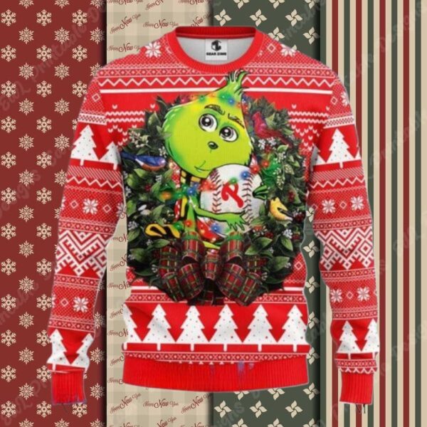 Christmas Wreath Grinch Philadelphia Phillies Ugly Sweater