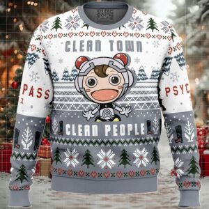 Clean Town Clean People Psycho Pass Ugly Christmas Sweater