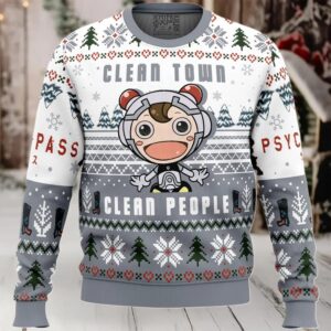 Clean Town Clean People Psycho Pass Ugly Christmas Sweater