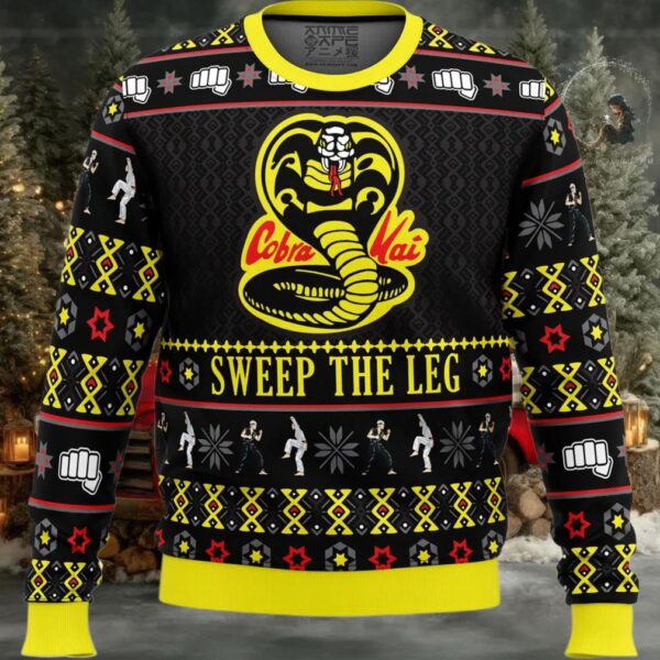 Cobra Kai Sweep The Leg Karate Kid Ugly Christmas Sweater