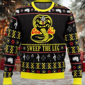 Cobra Kai Sweep The Leg Karate Kid Ugly Christmas Sweater